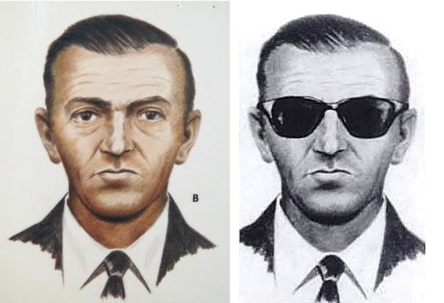The FBI's second composite sketch of the D.B. Cooper hijacking suspect, drawn in fall 1972 based on conflicting witness descriptions