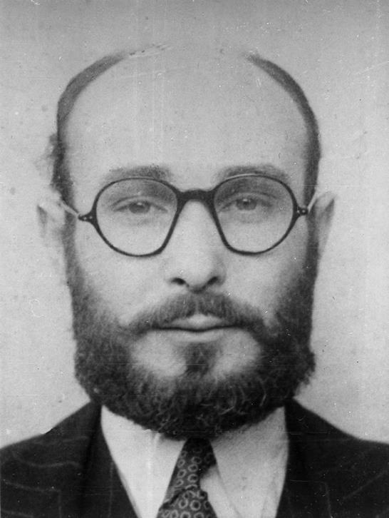 A 1944 identification photograph of Juan Pujol García, codenamed GARBO, disguised as one of his fictitious sub-agents