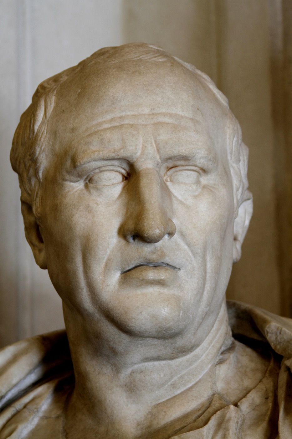 Marble bust of the Roman orator Marcus Tullius Cicero, whose classical rhetoric treatises are among the earliest recorded texts to name and use the rhetorical question as a deliberate device.